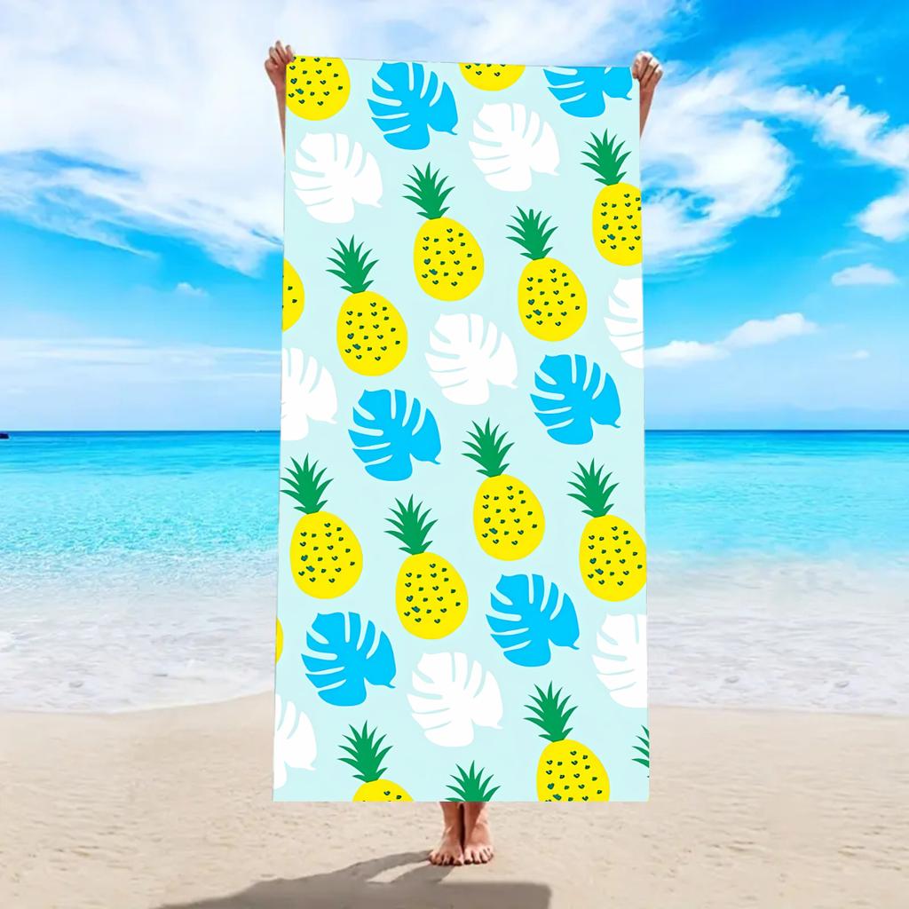 1pc Fruit Printed Beach Towel, Quick Drying and Absorbent Soft Swimming Towel, Multi-functional Sand Proof Beach Towel