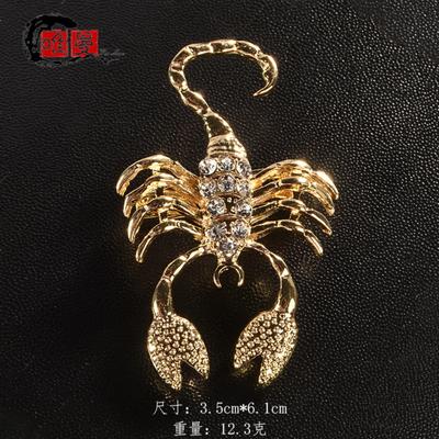 Scorpion Brooch Pin with Rhinestones and Pearl Accents Luxury Minimalist Design Metal Alloy Scorpio Zodiac Sign Accessory for Clothing and Suits