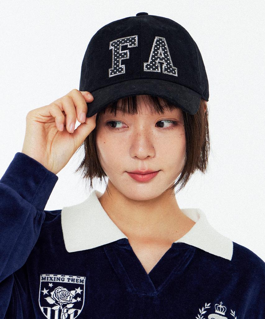 FALLETT Sporty Applique Ball Cap Black