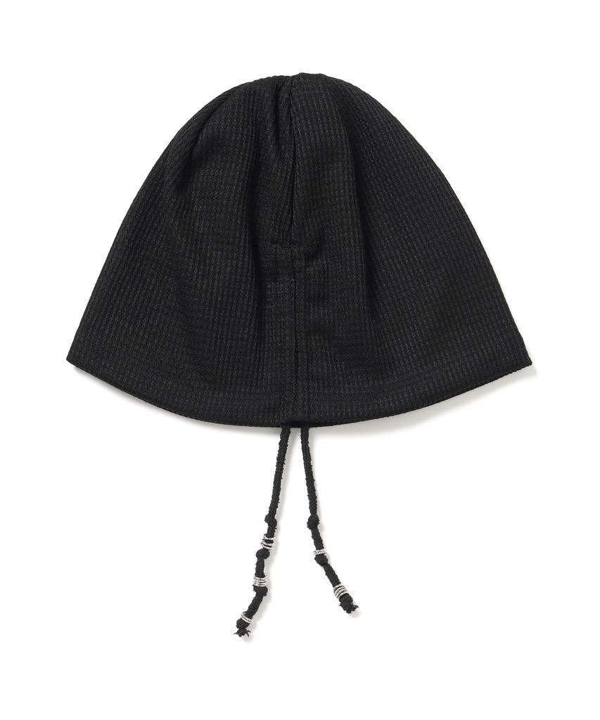 MILLO WOMEN Waffle String Beanie [Black]