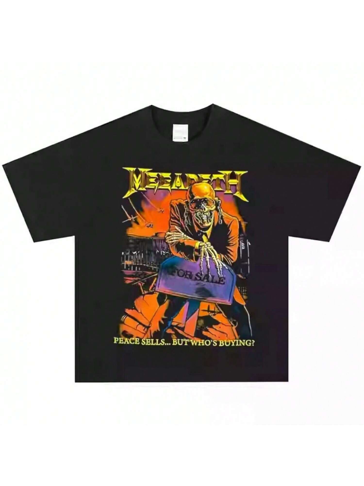 

2025 Megadeth Rock Metal American Vintage T-Shirt Street Short Sleeve Vintage Fashion High Quality Luxury Brand Selling Popular XXXXXL чёрный