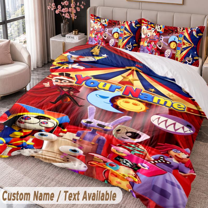 Custom Name Text 3Pcs Bedding Set The Amazing Digital Circus Duvet Cover And Two Pillowcases