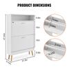 Shoe Cabinet with 2 Flip Drawers, Shoe Storage Cabinet for Entryway, Free Standing Shoe Storage Organizer with Top Storage Cubby for Heels, Boots,