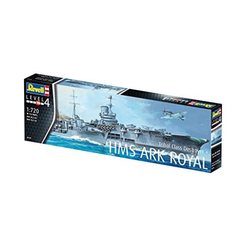 German Revell 1/720 Royal Navy HMS Ark Royal & Tribal-class Destroyer Plastic Model Kit 05149