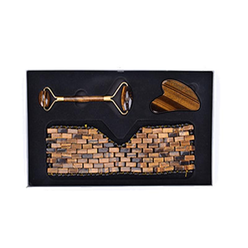 Rose Quartz Obsidian Jade Eye Mask Massager Natural Jade Roller Gua Sha Gouache Scraper Facial Lift Beauty Skincare Massage Tool