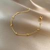Europäisch-Amerikanisches Vintage Gold Doppelreihiges Perlenarmband für Damen - Einzigartiges & Stilvolles Design