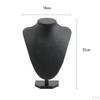 Black Leatherette Necklace Bust Jewelry Display Stand Figure Holder
