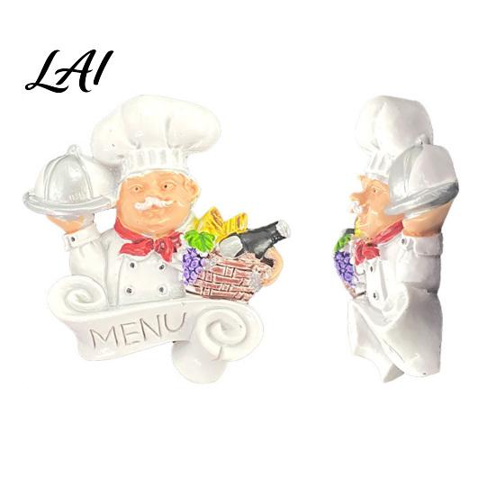 Recipe Holder Magnets 3D Cartoon Chef Refrigerator Magnet Resin Baker Decorative Fridge Memo Notes Photo for Home Decor Theme Ornaments