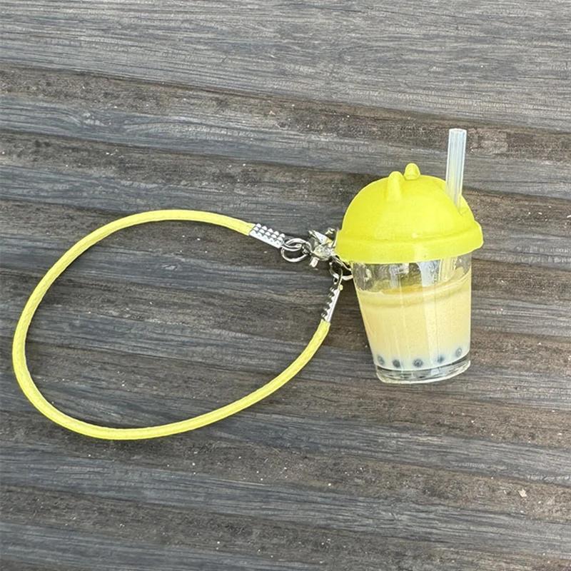 Food-themed pendants suitable for 17cm dolls, DIY plush doll accessories, cute cartoon realistic model bubble tea cups.