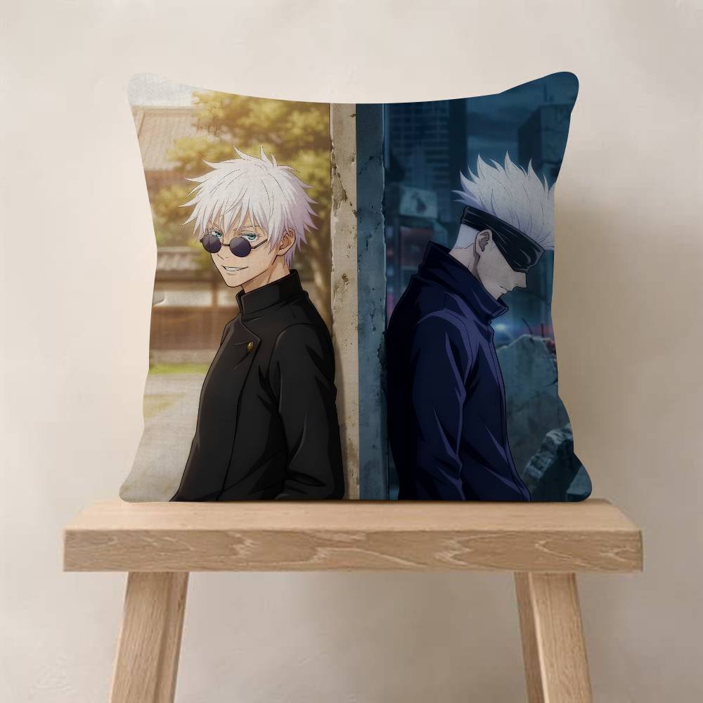 Anime gojo X geto Cushion Cover Pillowcase Upholstery Sofa Throw Pillow Home Decor Pillowcas