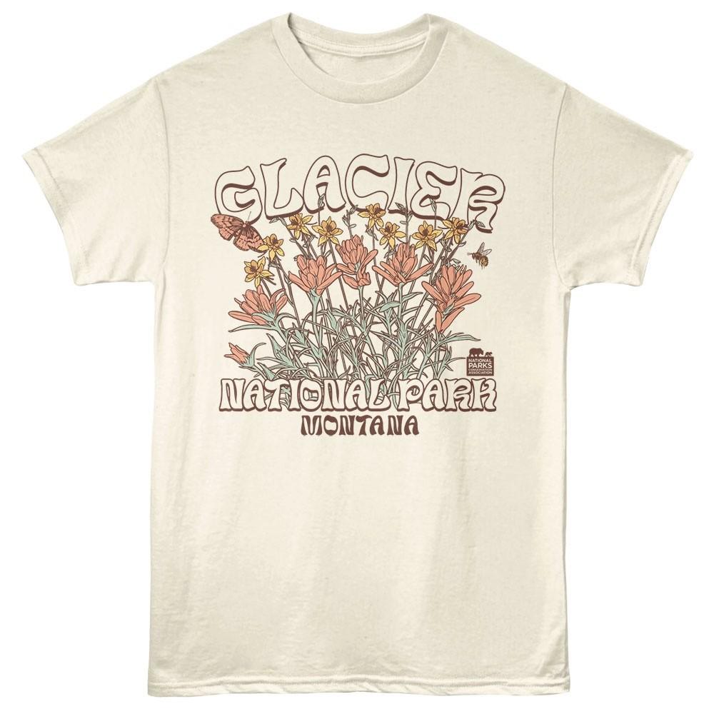 Glacier Montana Wildflowers Men T Shirt L