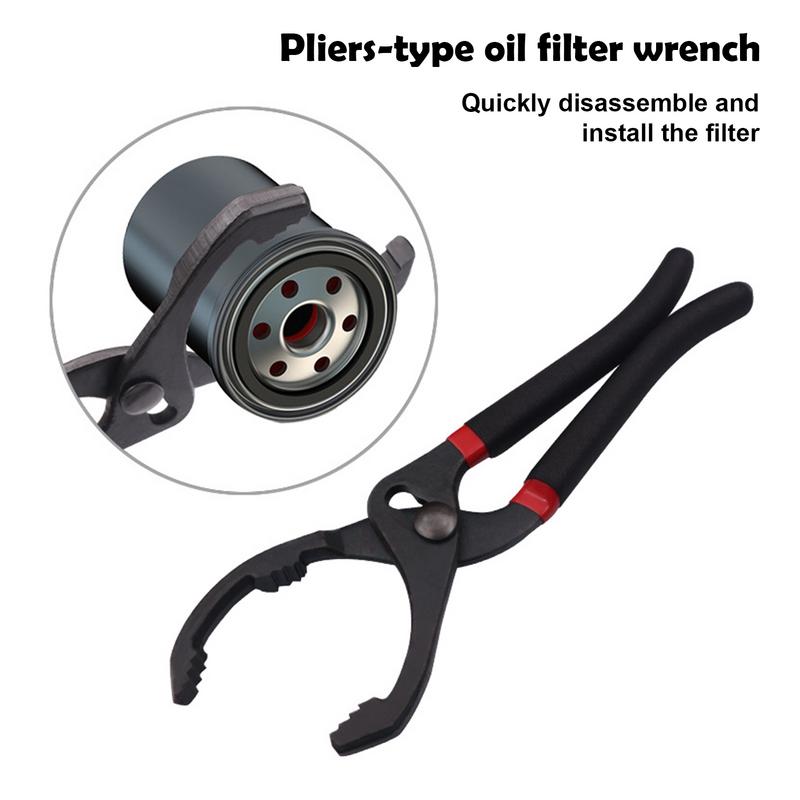 Oil Filter Wrench 10in/12in Adjustable Adjustable Oil Filter Wrench Alloy Steel Portable Non-slip Oil Filter Remover For