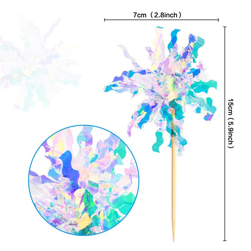 Foil Firework Cupcake Toppers Sparkle Tinsel   Cake Decoration Cocktail Picks for Birthday Wedding Graduation Party Supplies