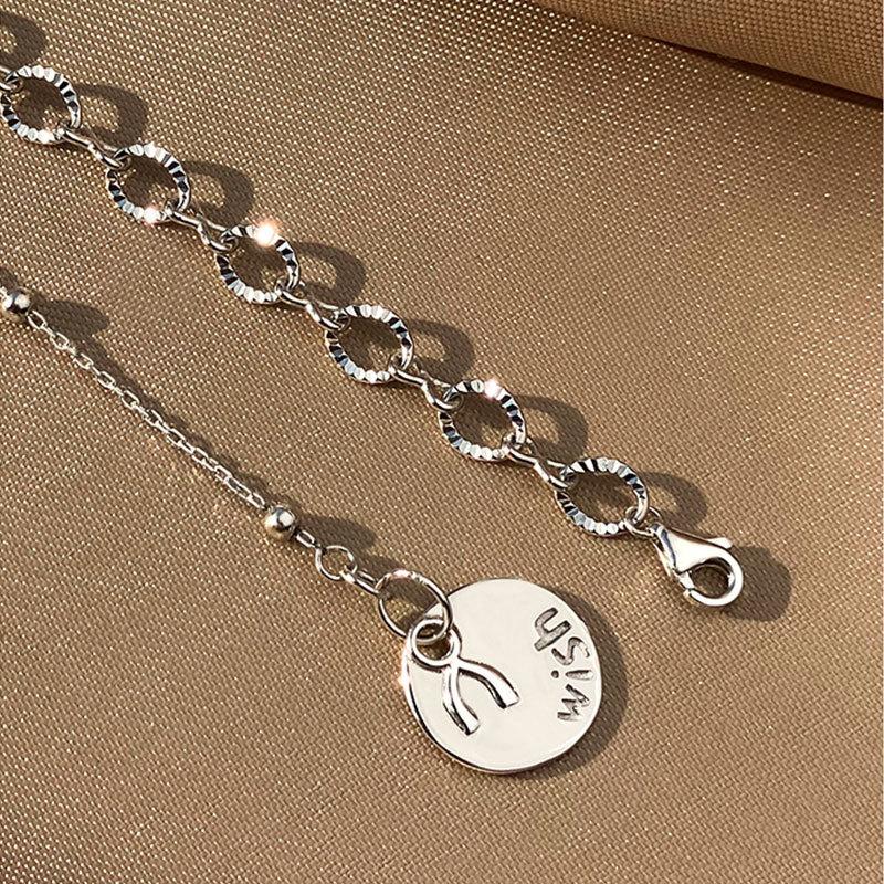 Wishing Bone Round Brand Necklace, Long Sweater Chain, Niche Design, Female Personality, Hoodie Chain, Female