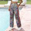 Women's Color Drawstring Elastic Waist Scrub Pants with Pockets for Work and Casual Wear