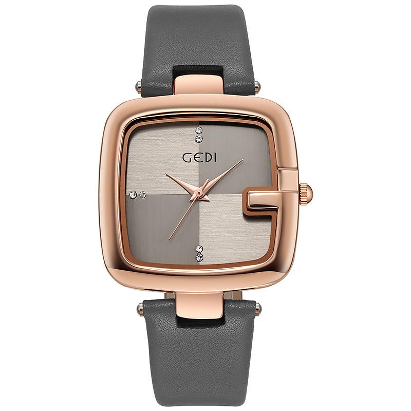 Light Luxury Large Dial Women'S Watch Niche High-End Belt Watch Women'S Quartz Waterproof Watch