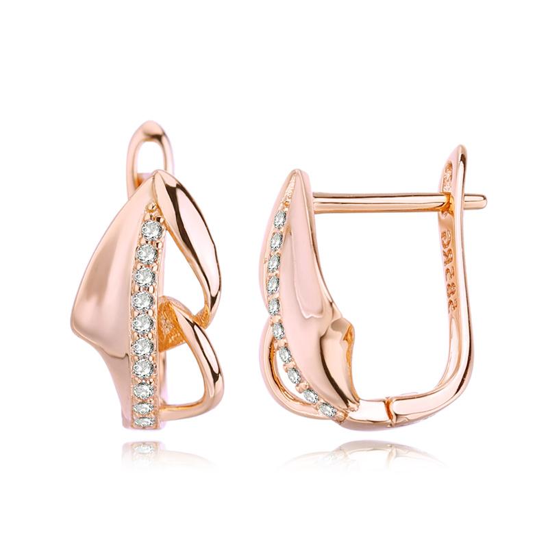 

Серьги-клипсы MINTHA, модные серьги цвета розового золота, свадебные повседневные модные украшения, серьги с геометрической формой из кубического циркония для женщин, свадебные серьги с геометрической формой A