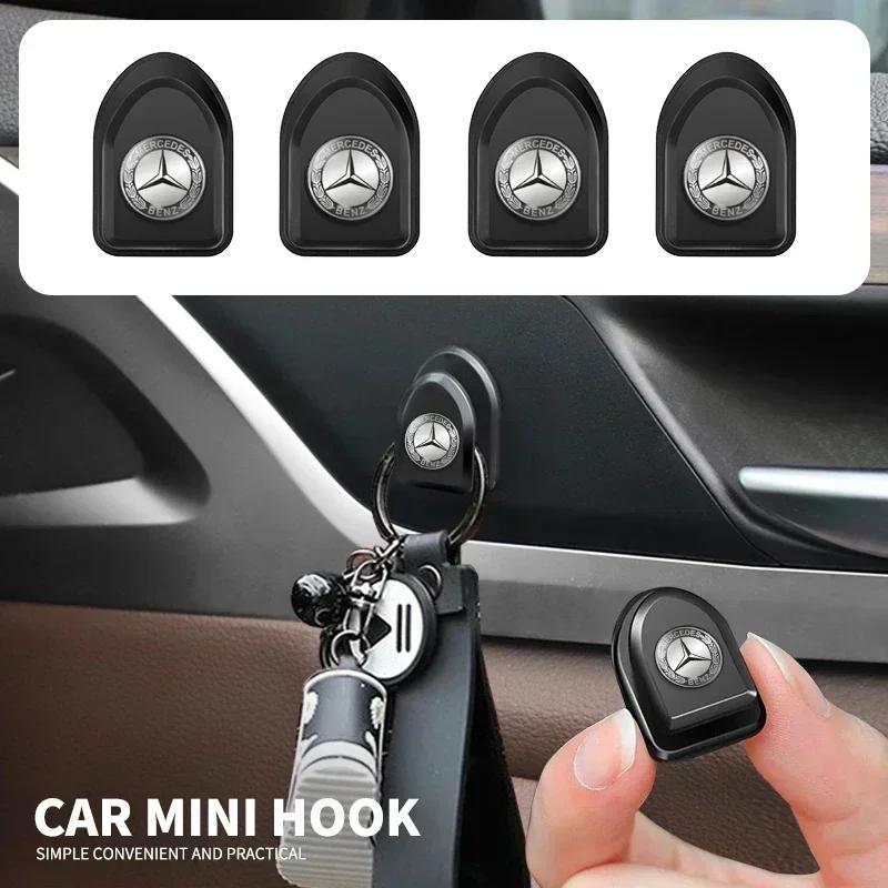 CRO1 1/2/4PCS Car Hook Mini Multi-functional Invisible Hook For Mercedes Benz B/C/E/S Class A Class C200L GLC GLE CLA accessories