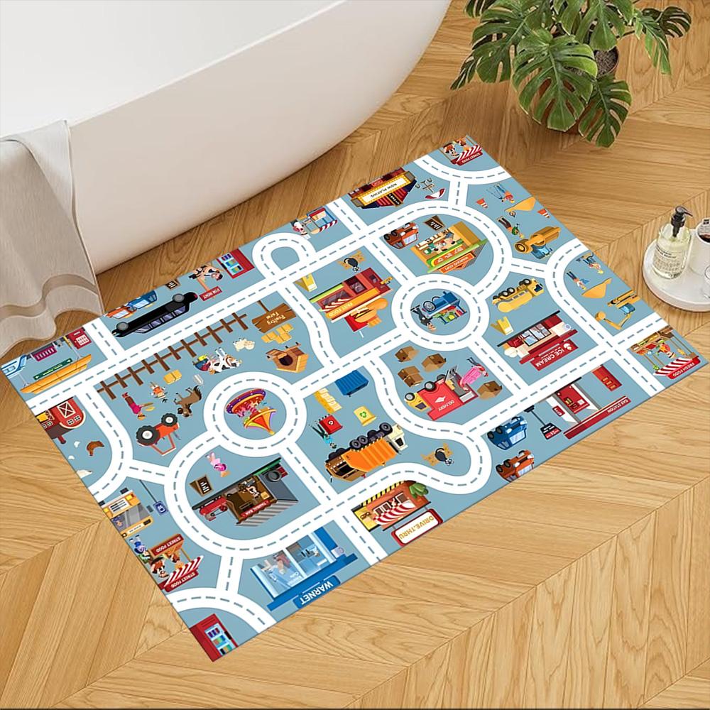 City Adventure Playground Non-Slip Home Carpet Design for Office Decor Living Room Bedroom Gift