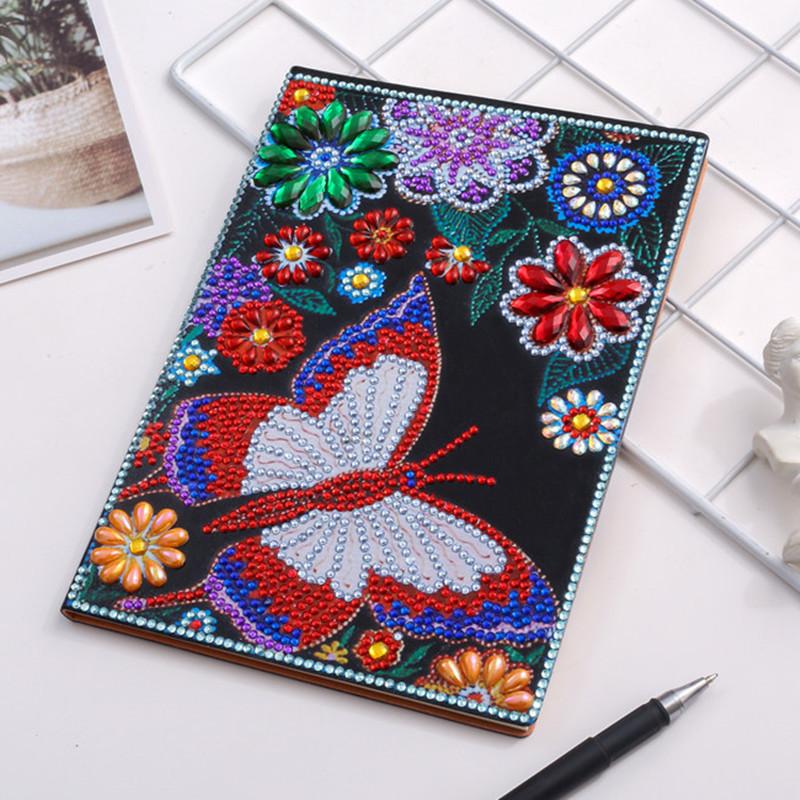 Neues Notizbuch Diamantmalerei Kinder DIY Kreativ Speziell geformter Heller Diamant 50 Seiten Notizbuch Aufkleber Diamant A5 Buch