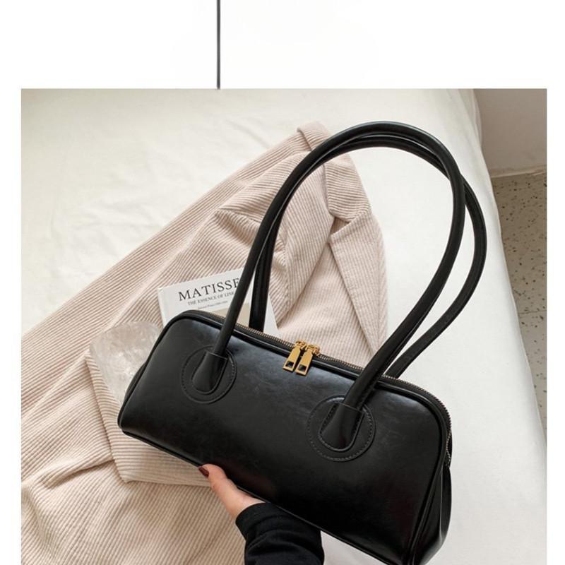 New Style Fashionable And Versatile Vintage Chic Solid Color High-End Underarm Trendy Baguette Shoulder Bag With Adjustable Strap And Magnetic