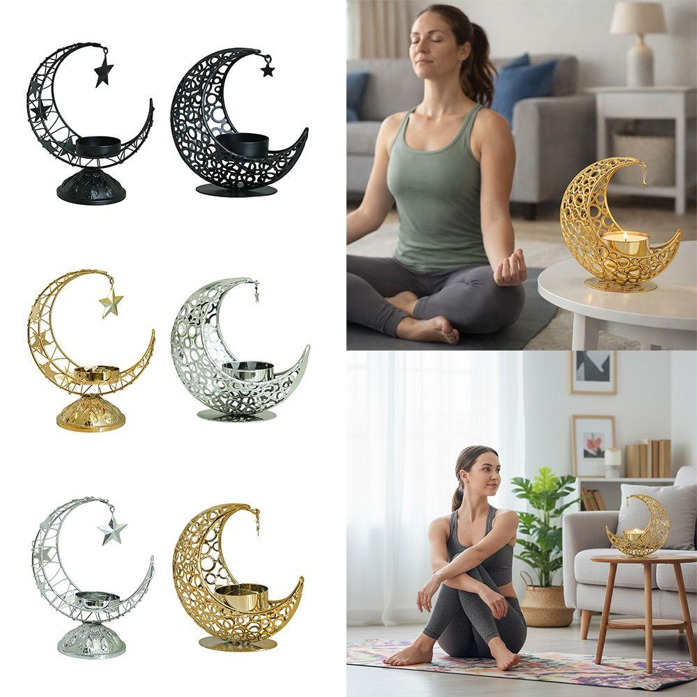 Eid Al-Fitr Metal Incense Burner Gold Silver Black Tea Light Cup Stand  Ramadan Decoration