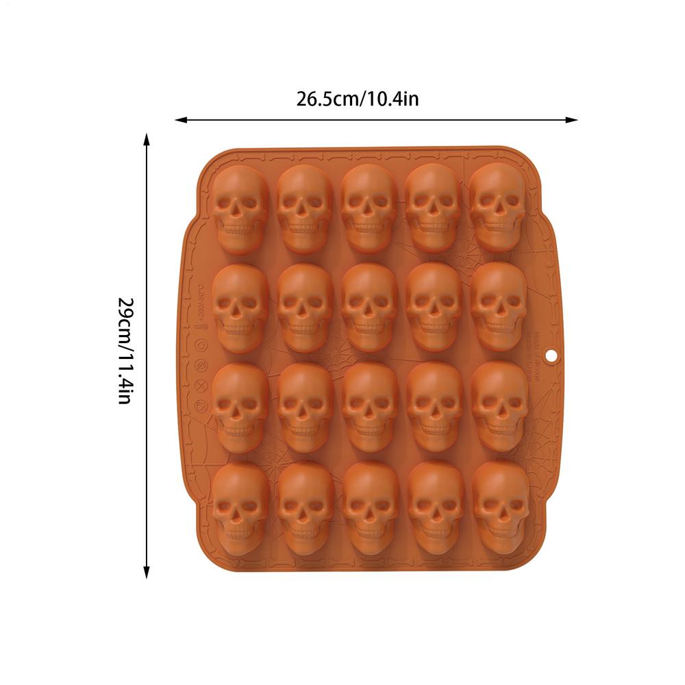 Halloween Gummy Molds Fondant Skull Mould 3D Easy Release Reusable Silicone Molds For Candy Chocolate Gummy Halloween Decoration