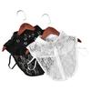 Perfekte Übereinstimmung Elegante Damenbluse Revers Falscher Kragen Damen Weiß Bestickte Spitze Halbshemd Krawatte Abnehmbare Kragen Pullover Dekoration