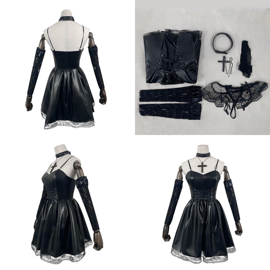 Stylish Misa Amane Death Note Anime Cosplay Black Dress For Halloween And Parties