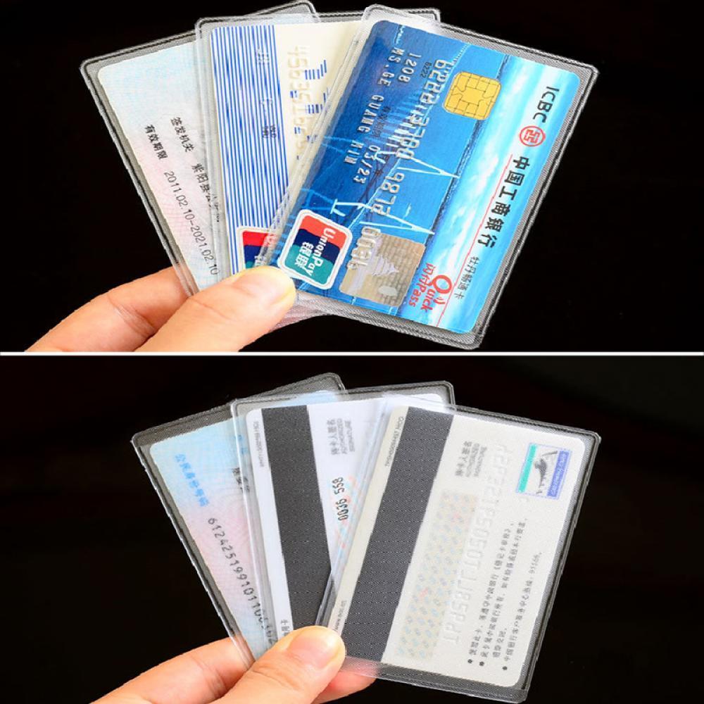 10 Stück/Packung Klare Kartenhüllen Kunststoff 6x9cm Anti-Verlust Kartenhülle Für Kredit-ID-Karten Aufbewahrung Organizer Schutzhüllen Karten Tasche