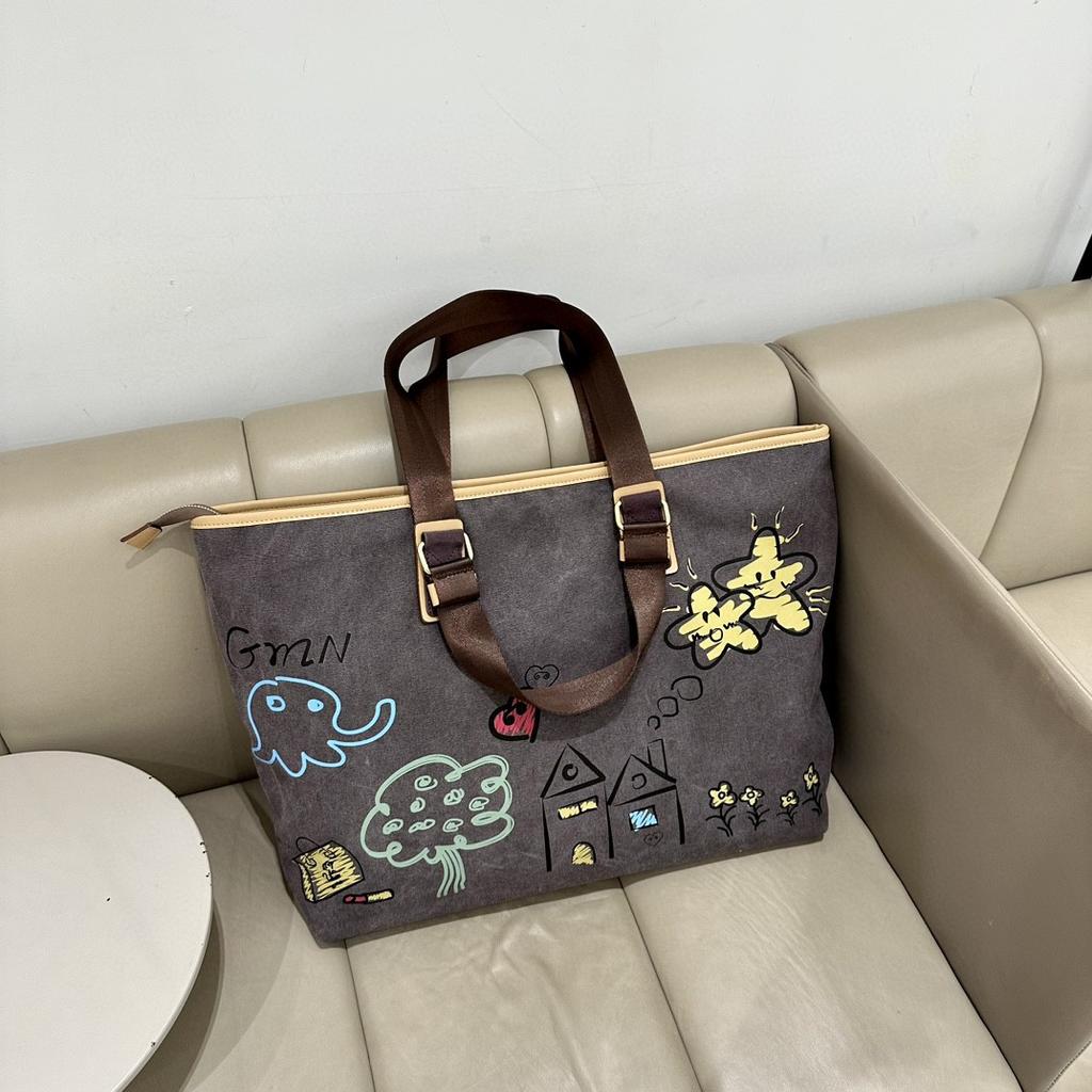 Damenmode Reisetasche Herren Canvas für kurze Geschäftsreisen Tragbare Boarding Bag Fitness Seesack