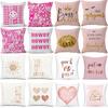 New Letters Love Print Pillowcase Linen Peach Leather Velvet Sofa Living Room Bedroom Cushion Cover