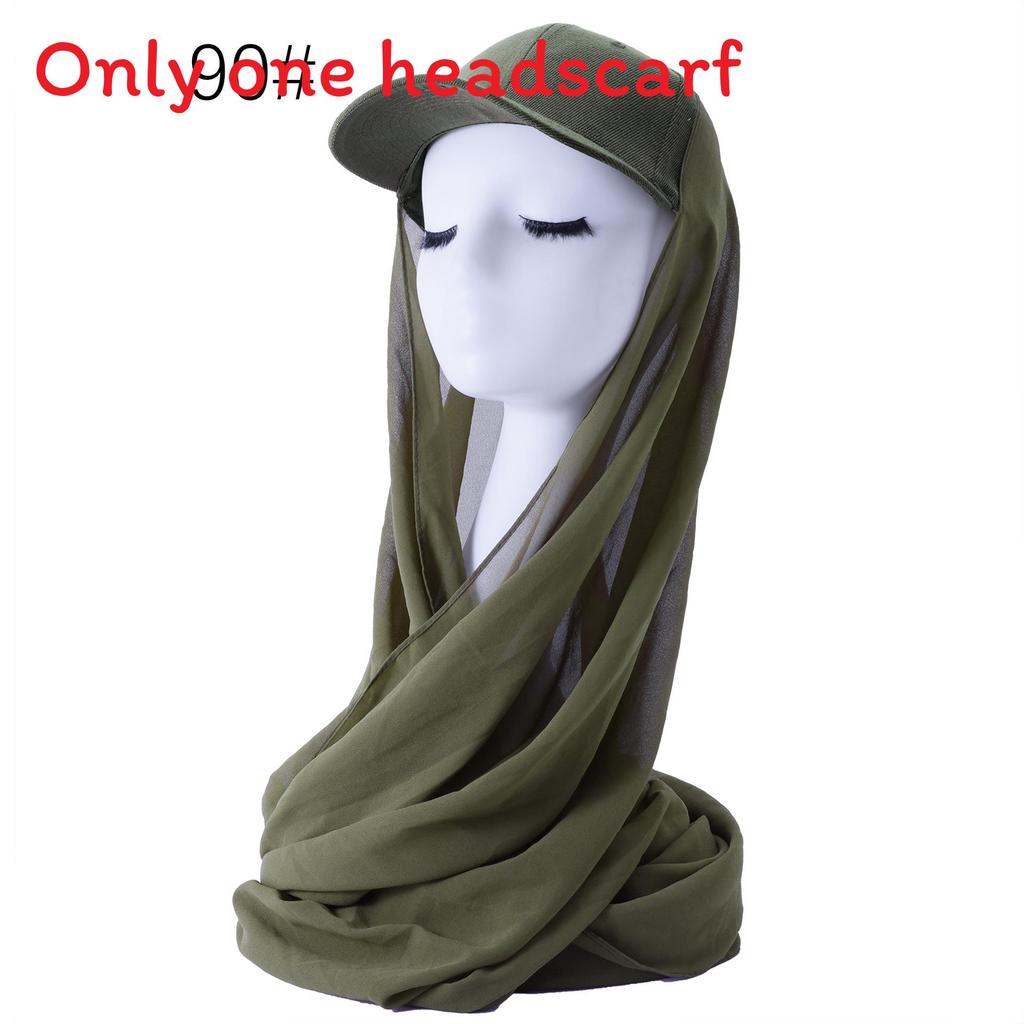 Polyester Female Scarf And Hat Dual Set With Classic Pattern For Summer And Winter ArmyGreen