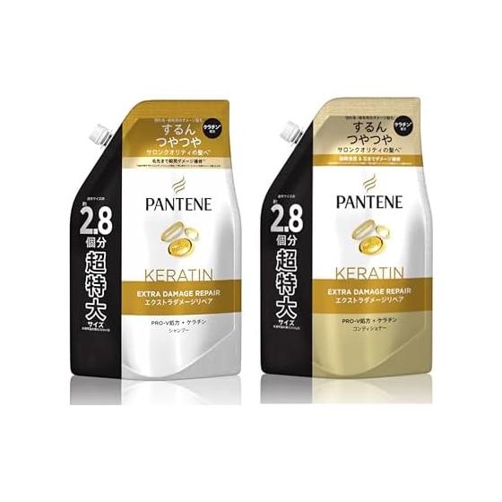 [Set sale] Pantene Extra Damage Repair Shampoo & Treatment Conditioner Refill Large Capacity Extra Large 860ml
