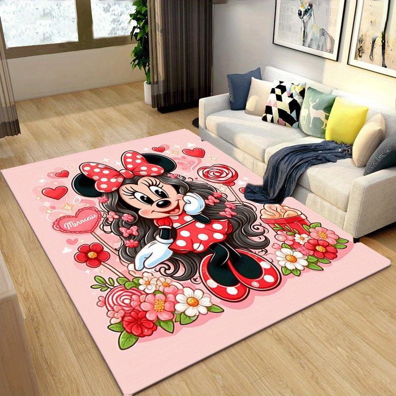 1pc Minnie Pattern Area Rug Soft Flannel Floor Mat for Living Room,Office,Bedroom and Carpet,Sofa Coffee Table Floor Mat