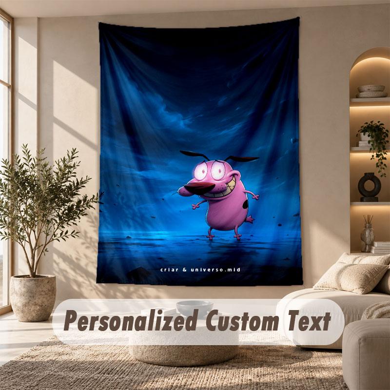 Wall Hanging Tapestry Art Cloth Bedroom Room Background DecorCourage the Cowardly Dog