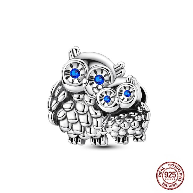 Fit Original Pendant Animal Charmscopper Pink Heart Pet Cat Dog Blue Owl Squirrel Beads Bracelet Women Diy Birthday Jewelry