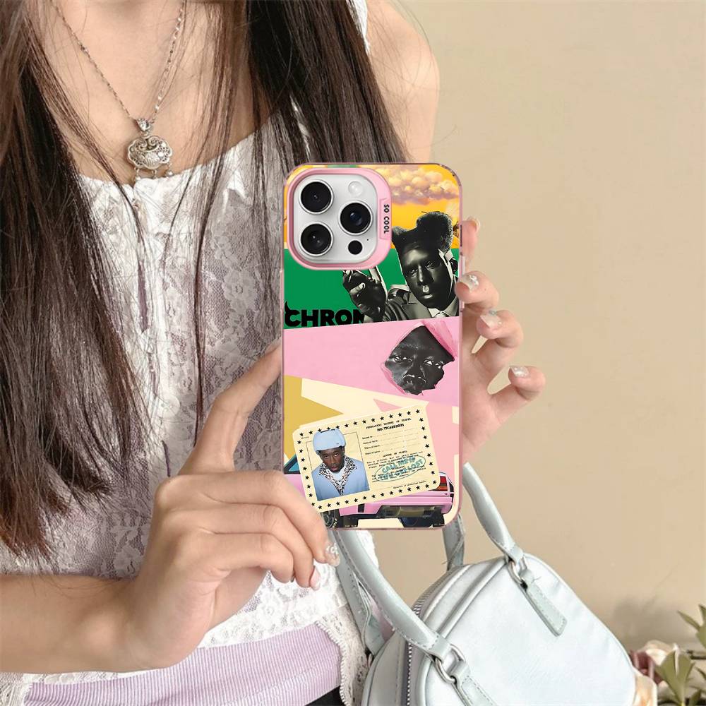 T-Tylers The Creator Rapper For Iphone 15 14 13 Plus 17 16 12 11 Pro Max Matte Colored Silver Luxury Phone Cover