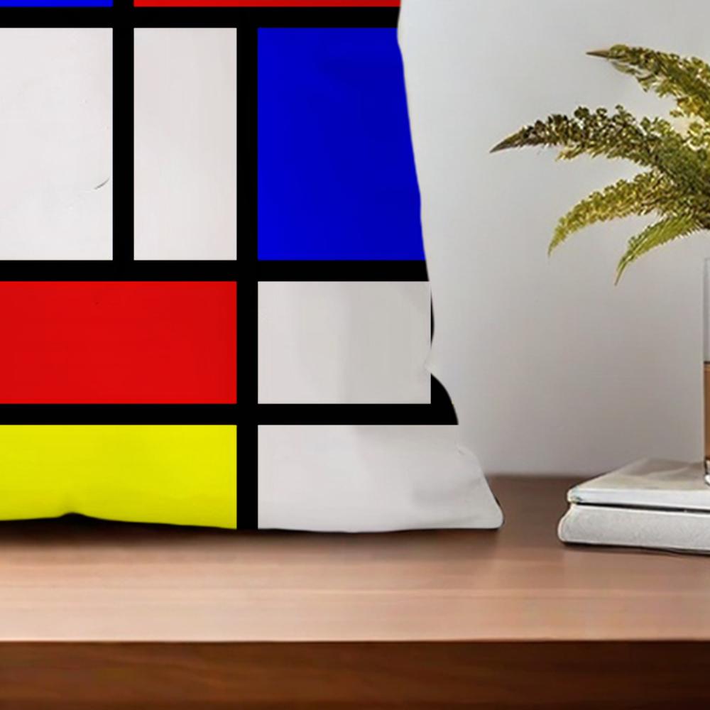 Abstract Painting Piet Mondrian Art Simple For Bedroom Car Coffee Shop Room Soft And Living Room Sofa Decorative Pillow Case