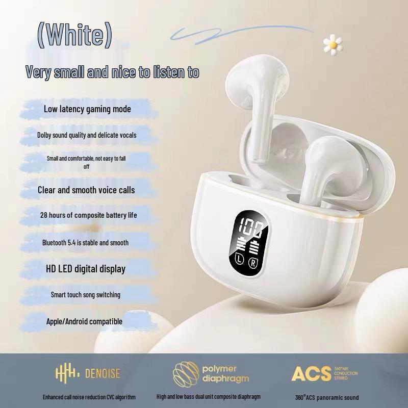 

X87 Semi-In-Ear TWS Bluetooth Earphones: High-Quality Sound, Noise Reduction, Zero Latency for Music and Gaming