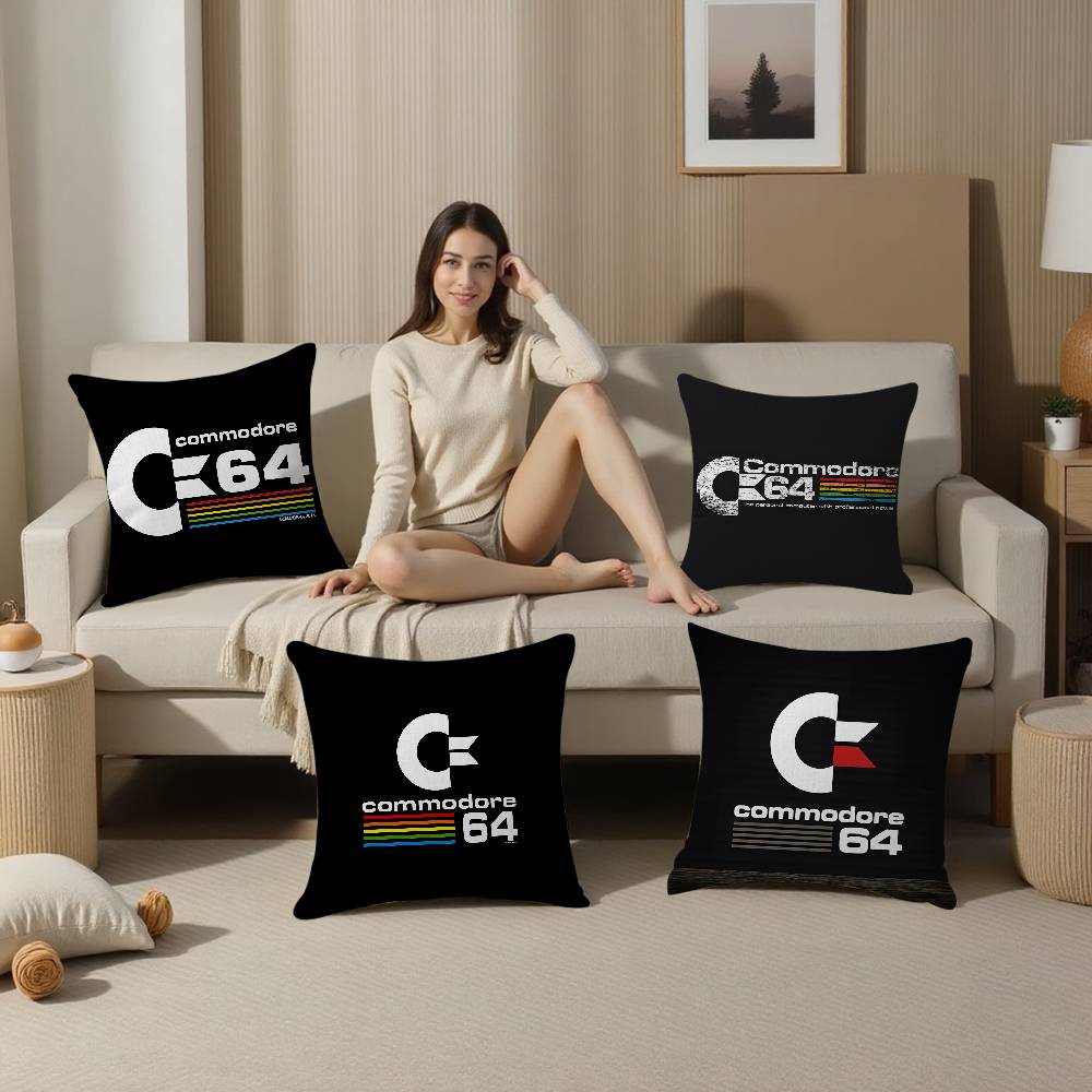 CCommodore Logo Cushion Cover Car Throw Pillow Case For Sofa Car Christmas Gift Xcm Xcm