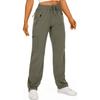 Women's Hiking Pants Waterproof Sweatpant Elastic Waist Zipper Multi-Pocket Casual Sports Trouser