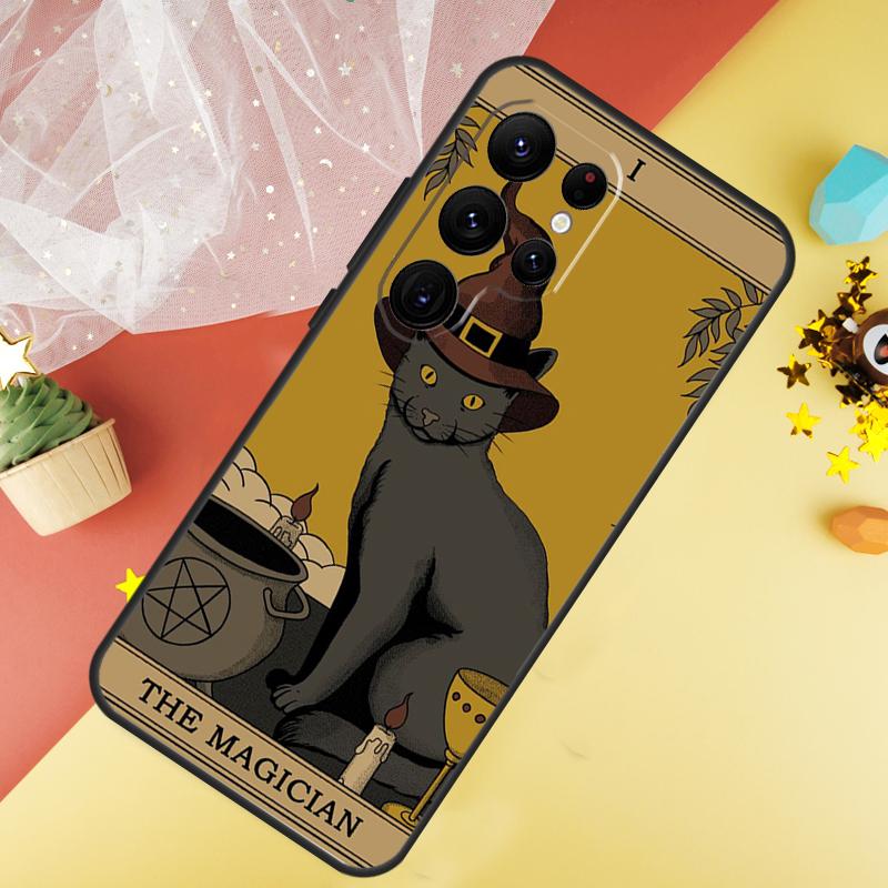 Cats Tarot Witchcraft Phone Case For Samsung Galaxy S25 S24 S21 S20 S22 S23 Ultra S9 S10 Plus S25 FE Cover Coque