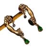 High End Vintage Earrings From Dali Spain Art Phone Studs High-end Magazines Jewelry Gold