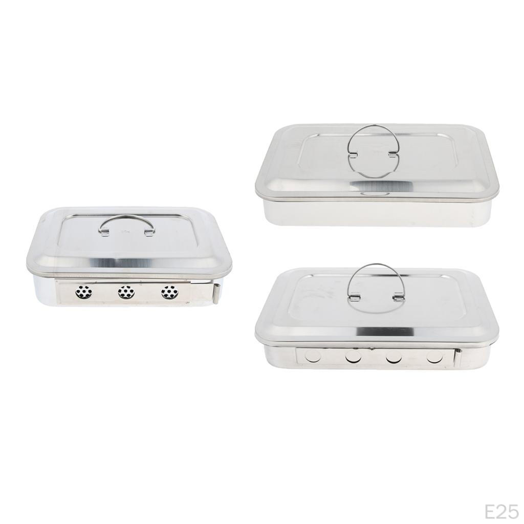 Instrument Box W/ Lid, Made of Durable Stainless Steel, Perfect for Use, , Manicure. Etc