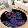 1pc SkelePop Office Round Area Rug, Indoor Mat Suitable ForOffice, Under Office Chairs Bedroom Living Room Home Decor, Room Deco  D057