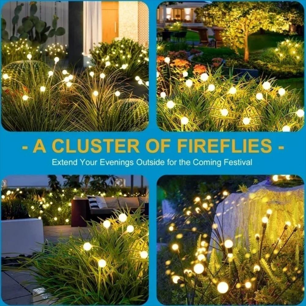 10 LEDs Solar LED Lights Warm Lights Firefly Lawn Lamps Garden Firework  Patio Pathway Decoration