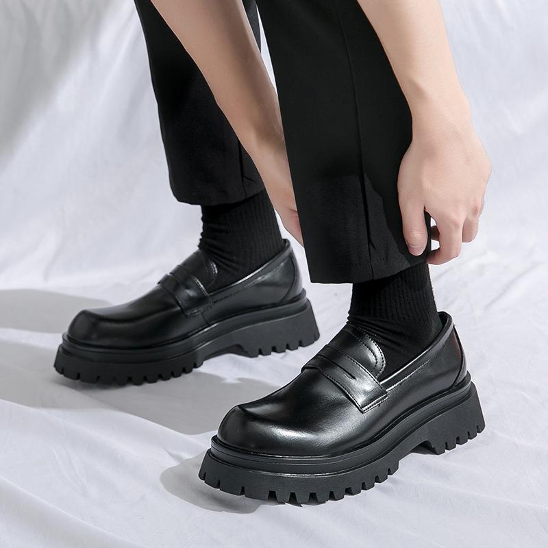 Small leather shoes British style spring 22 new platform college style casual platform trendy shoes