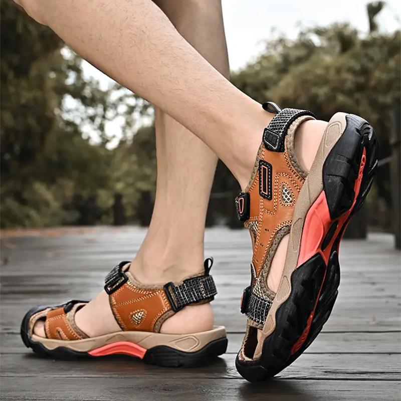 Модные мужские сандалии с нескользящей резиновой подошвой — фото 3