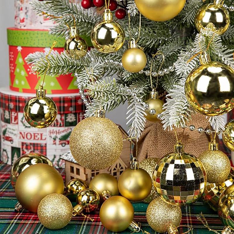 1 Schachtel 24 Stück Weihnachtskugeln Deko Weihnachtsbaum Hängeornamente Party Heim Zimmer Dekoration 2026 Neujahr Navidad Geschenke Zubehör